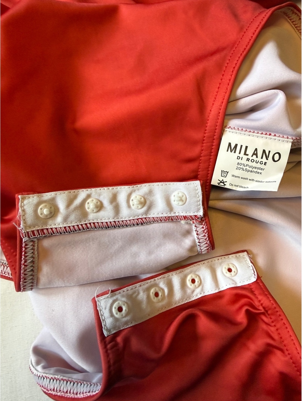 MILANO DI ROUGE Long Sleeve Mock Neck Bodysuit Red Size Large NWT - Picture 6 of 6